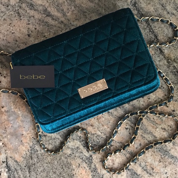 bebe Handbags - Bebe Velvet Mini Cross Body Clutch See Description